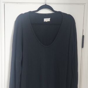 Lou & Grey Midnight Black Knit Top Size Large
